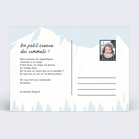 Carte postale Chalet à la montagne Verso