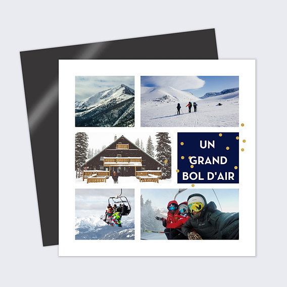 Carte postale Hiver Multiphoto Bleu