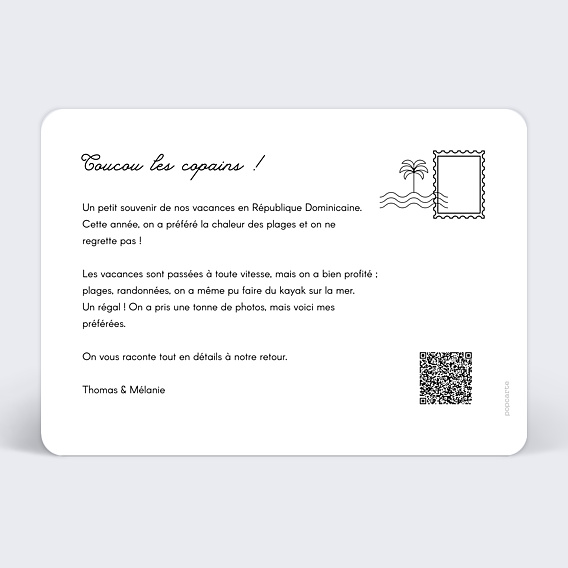 Carte postale Voyage Ensemble Verso