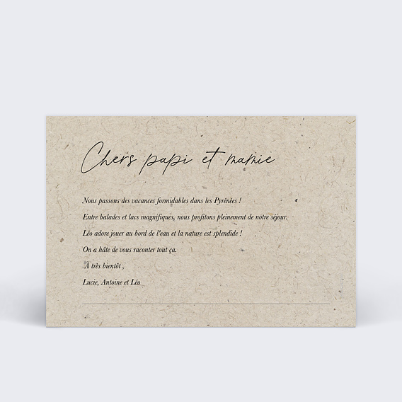 Carte postale Harmonie d'Automne Verso