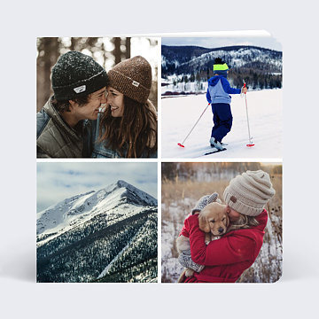 Carte Postale Multiphotos 4 Photos Hiver