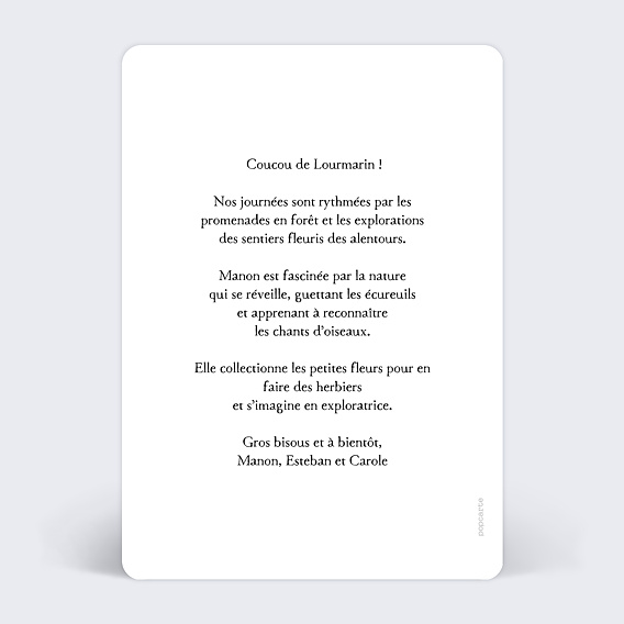 Carte postale Décor Végétal Verso