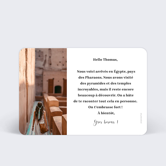 Carte postale Calligraphie Verso