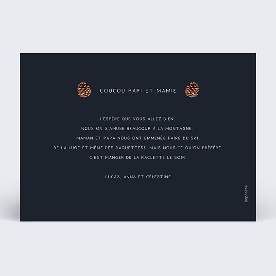 Carte postale Senteurs d'Hiver Verso