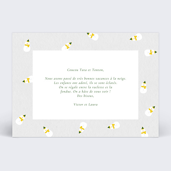 Carte Postale Bonhomme de Neige