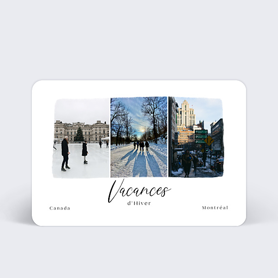Carte Postale Tryptique Hivernal