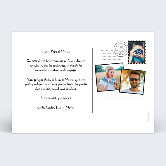 Carte postale Evasion Verso