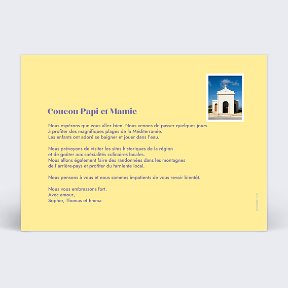 Carte Postale Bicolore