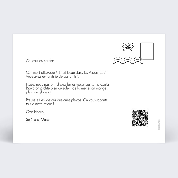 Carte postale Par la Fenêtre Verso