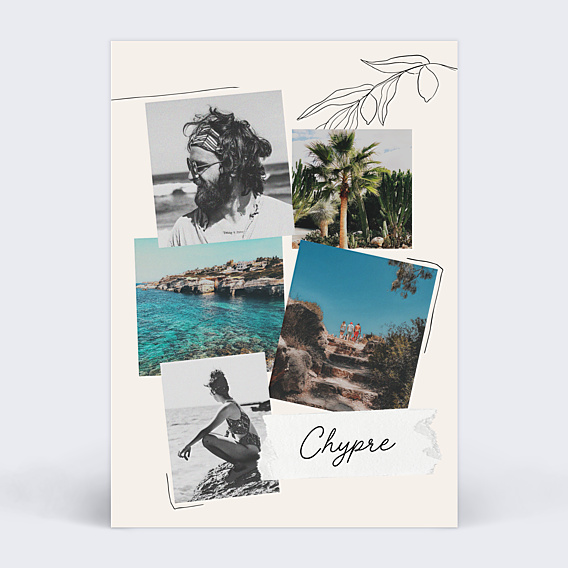 Carte Postale Collage de Voyage