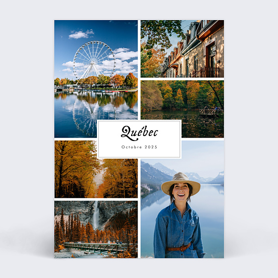 Carte postale Multiphoto Etiquette Automne Recto