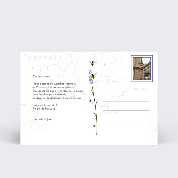Carte Postale Provence Verso
