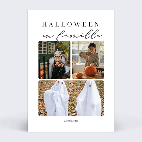 Carte postale Halloween en famille Recto