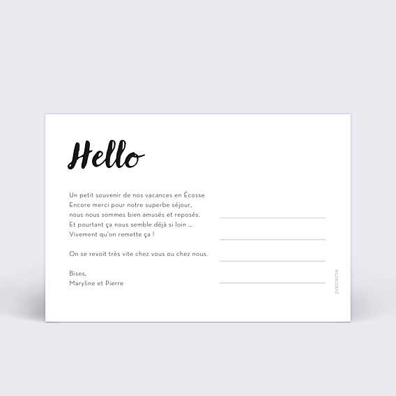 Carte Postale Cadre blanc avec coeur