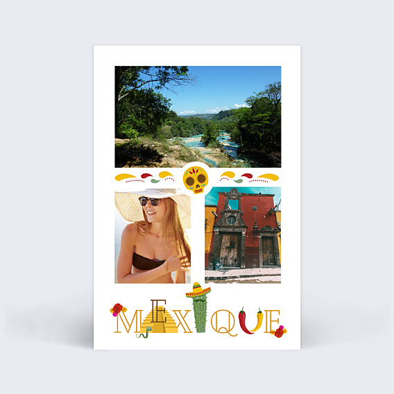 Carte Postale Typographie Mexique