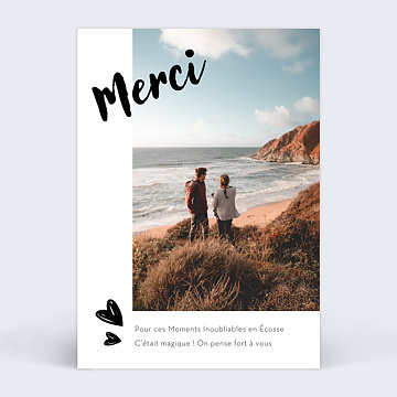 Carte Postale Cadre blanc avec coeur