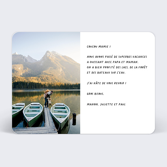 Carte postale Feuille centrale Verso