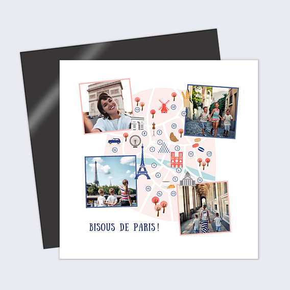 Carte Postale Bisous de Paris