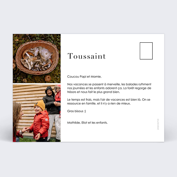 Carte Postale Verticale Automne Verso