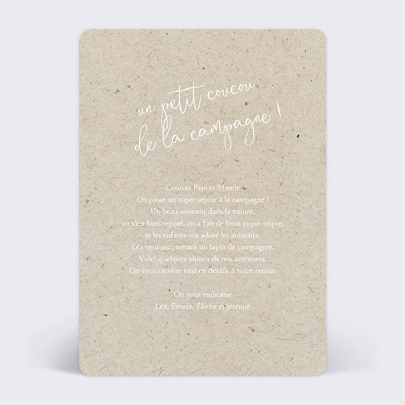 Carte postale Été Champêtre Verso