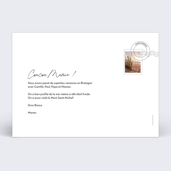 Carte postale Pastille Automne Verso