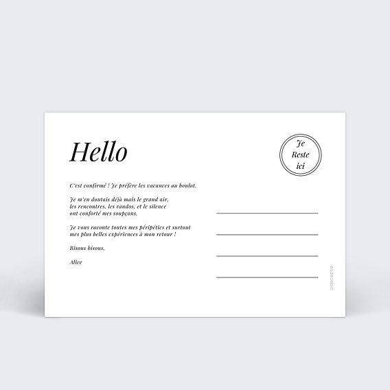 Carte postale Multiphoto fond rouge Verso