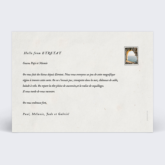 Carte postale Virée Estivale Verso