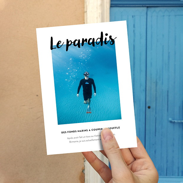 Carte postale Grand cadre blanc