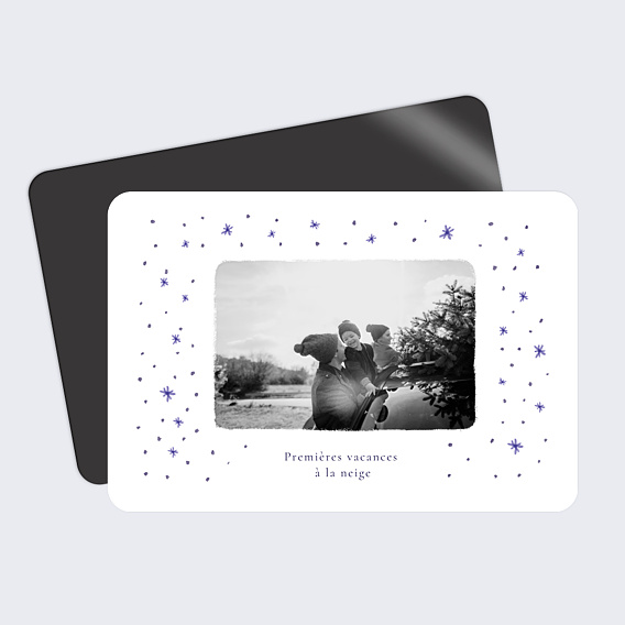 Carte Postale Flocons Bleus