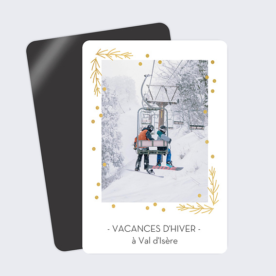 Carte postale Hiver Cadre Végétal Ocre