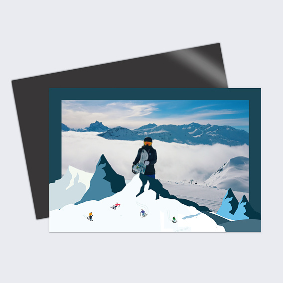Carte postale Hiver Sportif photo seule