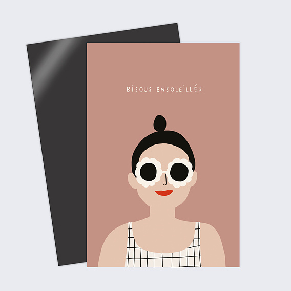 Carte postale Jennifer Bouron x Popcarte - Bisous Ensoleillés