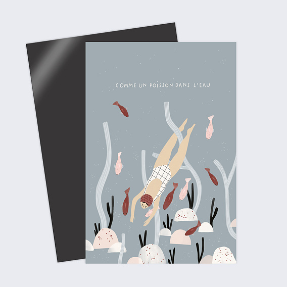 Carte postale Jennifer Bouron x Popcarte - Poisson dans l'eau