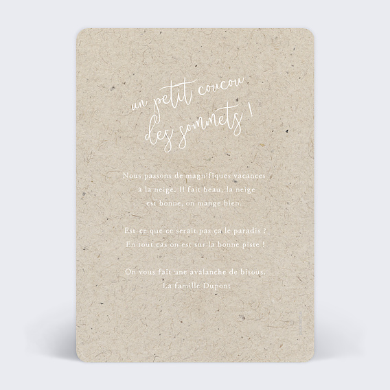 Carte postale Chiné Typographique Verso