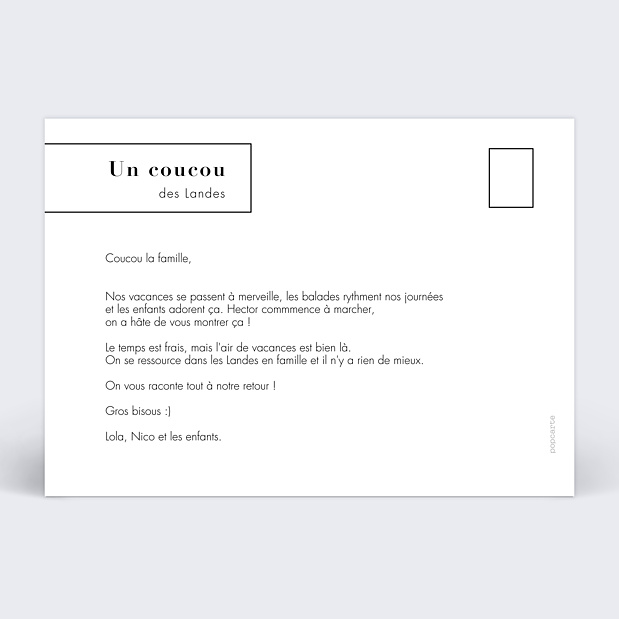 Carte Postale Bandeau Graphique Automne Verso