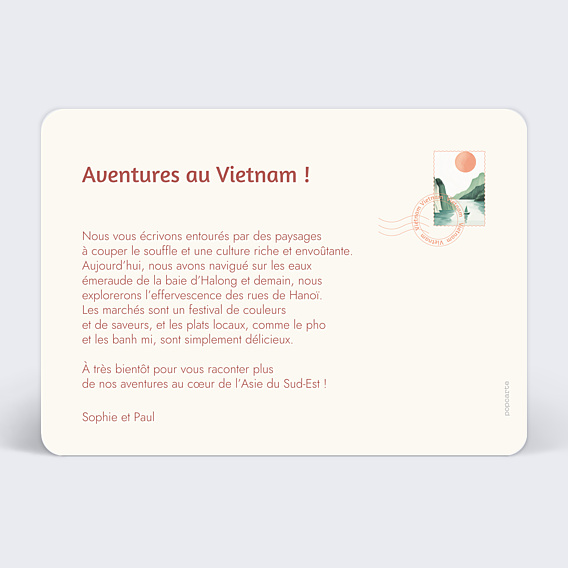 Carte Postale Drapeau Vietnam