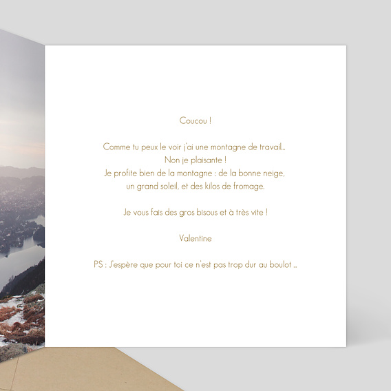 Carte postale Paysage d'Hiver Intérieur Droit