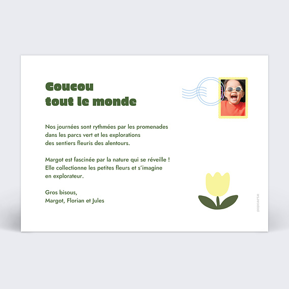 Carte postale Douce floraison Verso