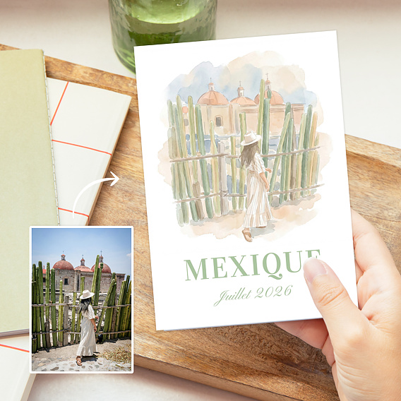 Carte Postale Paysage en aquarelle