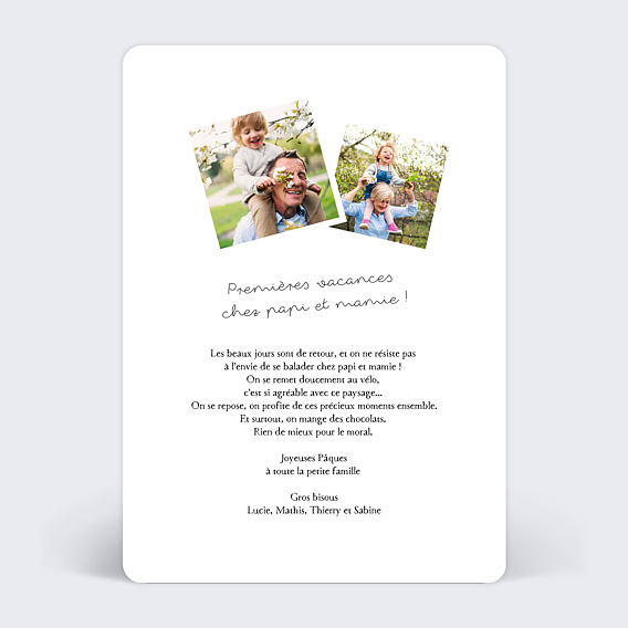 Carte postale Typographie Minimaliste - Printemps Verso