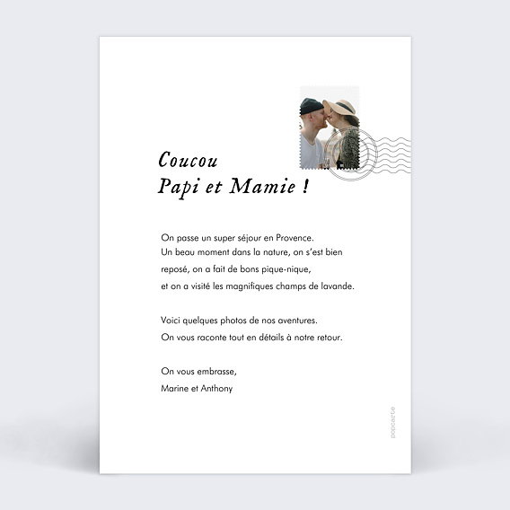 Carte postale Multiphoto Etiquette Verso