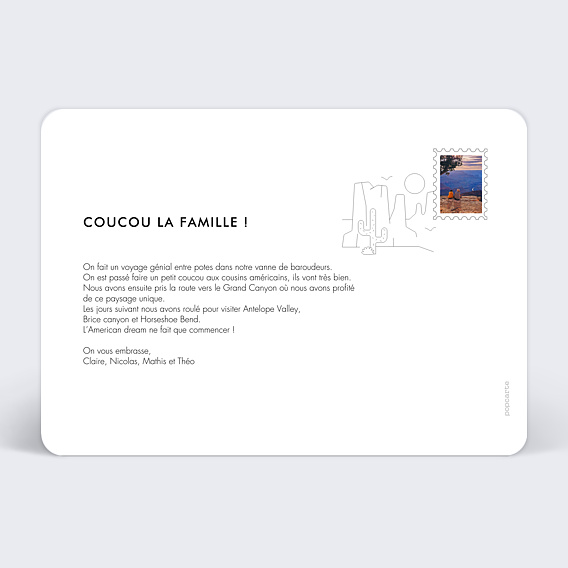 Carte postale Géolocalisation Panoramique Verso