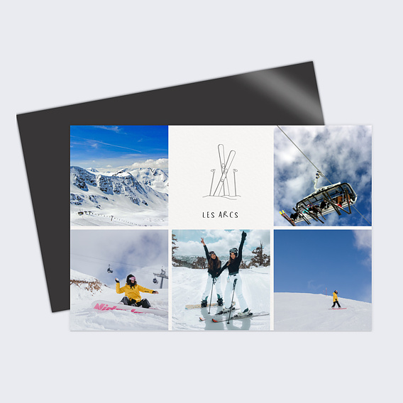 Carte postale Paire de Skis