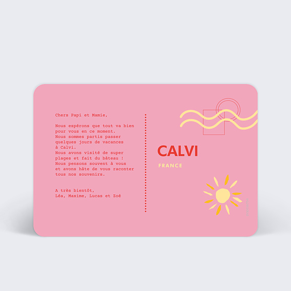 Carte postale Funky Fuchsia Verso