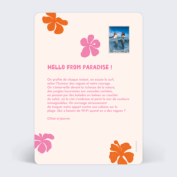 Carte Postale Fleurs d'Hibiscus