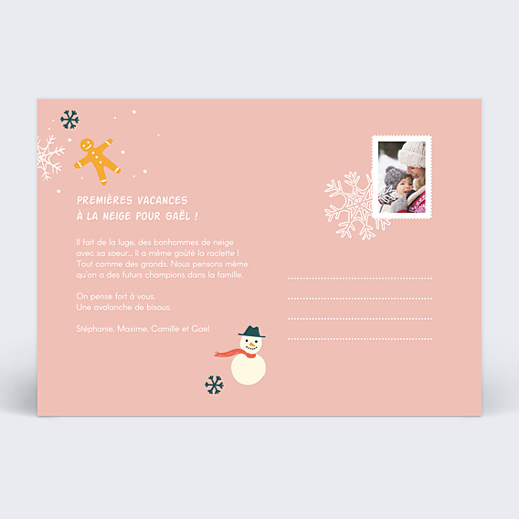 Carte Postale Motif Flocon