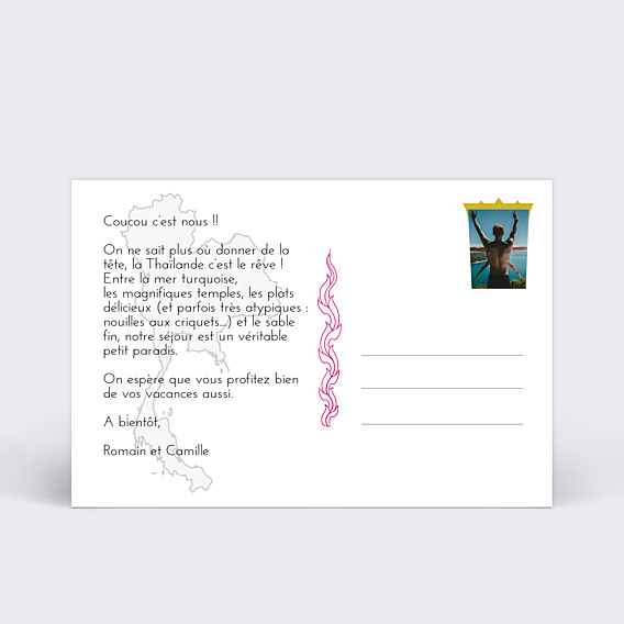Carte Postale Typographie Thaïlande