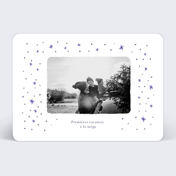 Carte Postale Flocons Bleus
