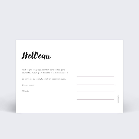 Carte postale Grand cadre blanc d'été Verso