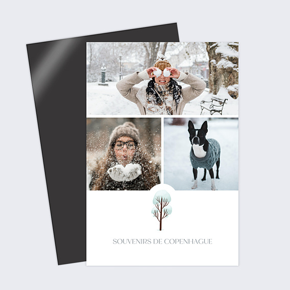 Carte Postale Hiver entre amis